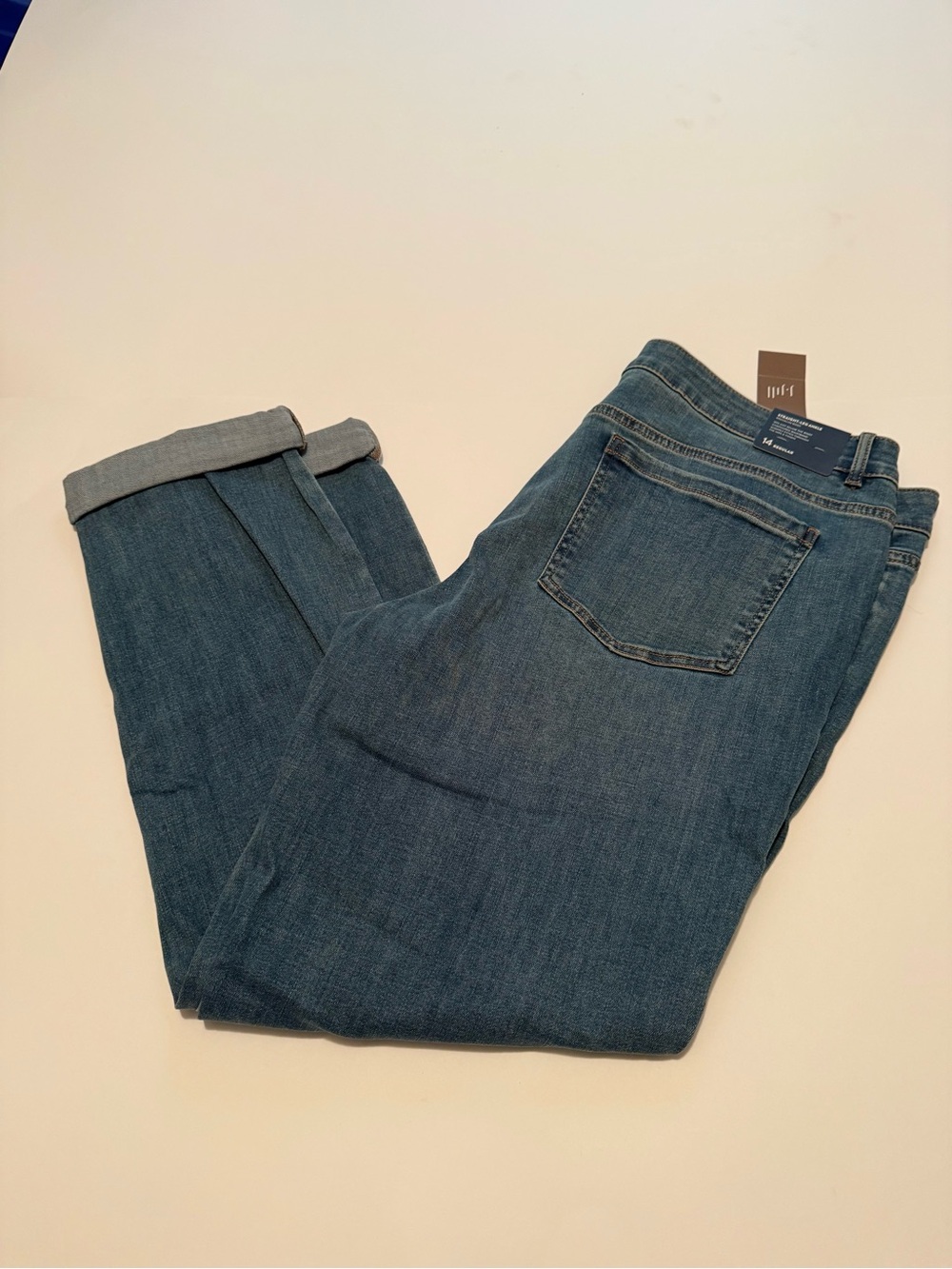J. Jill Cropped Ankle Jeans in Medium Blue Denim